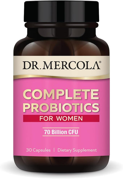Dr. Mercola Complete Probiotics for Women 70 Billion CFU, 30 Servings (30 Capsules), Dietary Supplement, Supports Digestive Health, Non GMO