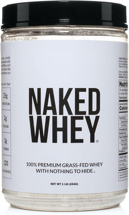Naked Whey 1Lb - Only 1 Ingredient, Grass Fed Whey Protein Powder, Undenatured, No Gmos, No Soy, Gluten Free, Stimulate Growth, Enhance Recovery - 15 Servings