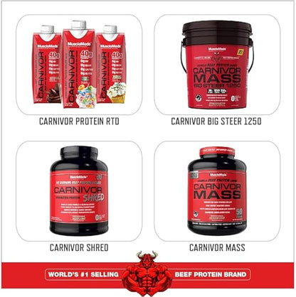 MuscleMeds Carnivor Shred Fat Burning Hydrolized Beef Protein Isolate, 0 Lactose, 0 Sugar, 0 Fat, Chocolate, 2.28 Pounds (004560) Chocolate Shred Chocolate Shred, 2.28 Pound (Pack of 1), 36.48 Ounce