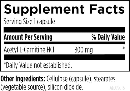 Designs for Health Acetyl L-Carnitine Capsules 800mg - Energizing Brain Support - Non-GMO, Vegetarian Acetyl L-Carnitine HCl Supplement (90 Capsules)