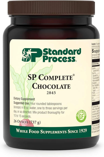 Standard Process SP Complete - Whole Food Immune Support, Liver Support, Antioxidant, with Rice Protein, Grapeseed Extract, and Choline - Vegetarian, Chocolate - 26 Ounce