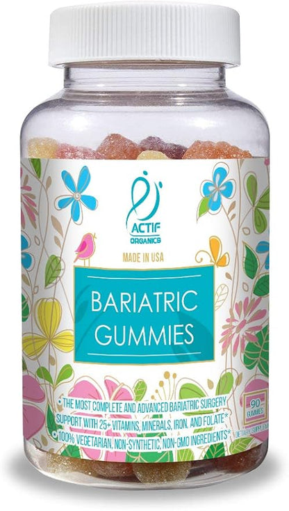 ACTIF Organic Bariatric Gummies with 25+ Organic Vitamins and Minerals for Bariatric Surgery and Weight Loss, Advanced Formula - 90 Count