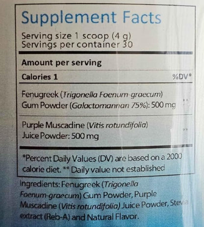 Reddy Naturals Aryana FENU Fiber – Debittered Fenugreek Gum Powder - Muscadine Polyphenols - Supports Healthy Metabolic Functions – Improves Immune and Gut Health – 4.2 OZ (120 G)