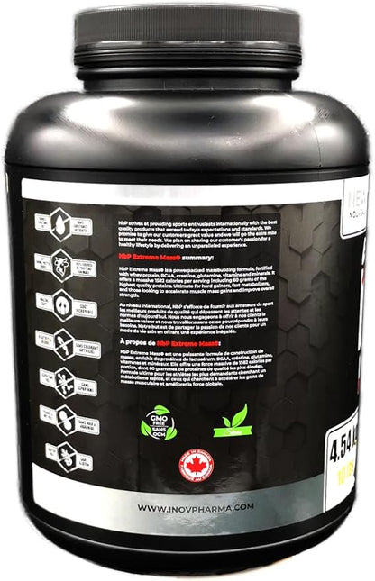 Extreme Mass Weight Gainer Muscle Builder, 10 lbs (4.54 kg) with Less Sugar for Intense Workout Training Made of high Calorie Fortified whey Protein