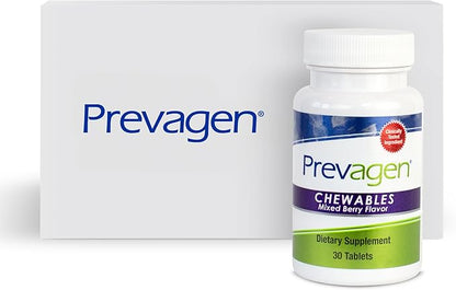Prevagen Regular Strength 10mg, 30 Chewables|Mixed Berry-1 Pack|with Apoaequorin & Vitamin D with Attractive and Stackable Prevagen Storage Box