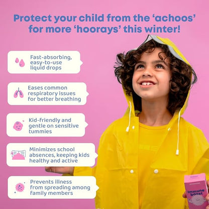 JoySpring Immune Drops - Kids’ Immunity Support Supplement (1 fl oz, 30 Servings) with Organic Elderberry Liquid, Echinacea, Oregon Grape Root & Orange Peel for Ages 2-16+ Years and Adults.