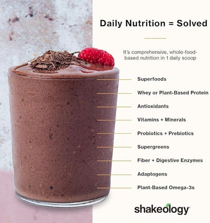 BODi Shakeology Vegan Protein Powder - Gluten Free, Superfood Protein Shake - Helps Support Healthy Weight Loss, Lean Muscle Support, Manage Effects of Stress, Peppermint Mocha - 14 Servings
