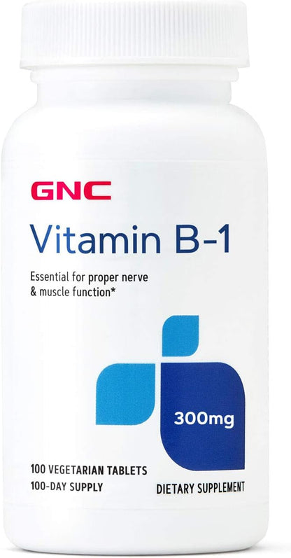 GNC Vitamin B-1 300mg - 100 Vegtetarian Tablets (100 Servings)