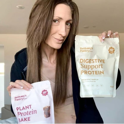 BETHANY'S PANTRY Digestive Support Protein - Probiotics for Digestive Health – Cocoa - Clean Lean Protein - Premium Vegan Pea Protein Powder – Plant Based - 20 Servings, 1lb (Pack of 1)