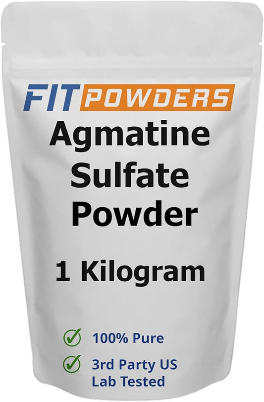 Agmatine Sulfate Powder 1 Kilogram (Multiple Sizes) Strength and Pump (Nitric Oxide) 100% Pure Agmatine Powder, Vegan, Gluten-Free