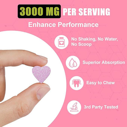 Creatine Monohydrate for Women, Creatine Supplement 3000 MG, with Hydrolyzed Collagen, BCAA, for Muscle Builder & Strength, Energy Boost, Faster recovery, Vegan, Non-GMO, Sugar Free, 60 Servings