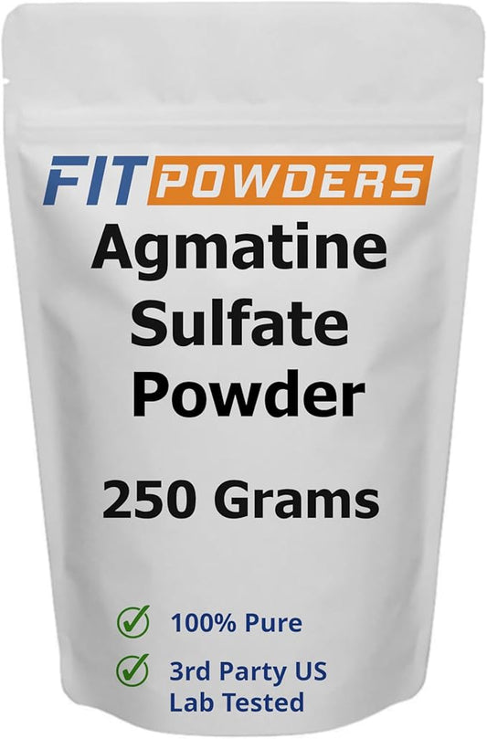 Agmatine Sulfate Powder 250 Grams (Multiple Sizes) Strength and Pump (Nitric Oxide) 100% Pure Agmatine Powder, Vegan, Gluten-Free