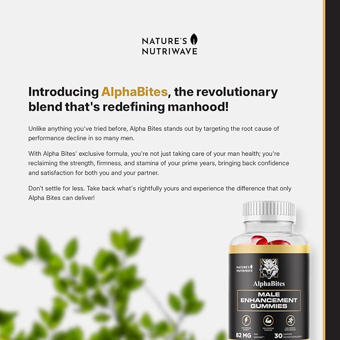 AlphaBites Gummies for Men Support Supplement - Original Formula, 30 Gummies, 1 Month Supply