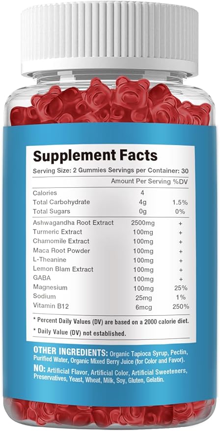 Ashwagandha Gummies for Women & Men - Stress Relief, Immune Support, Calm Mood & Increased Energy - Ashwagandha Supplements for Men & Women - Natural Strawberry Flavor (120 Count)