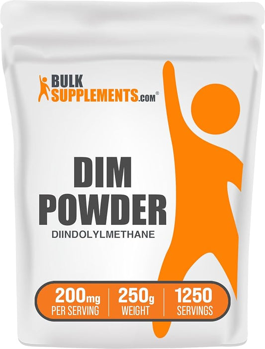BulkSupplements.com DIM Powder - Diindolylmethane Powder, DIM Supplement for Men & Women - DIM 200mg, Gluten Free - 200mg per Serving, 250g (8.8 oz) (Pack of 1)