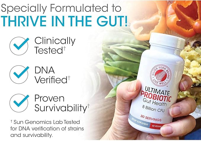 Silver Fern Gut Rehab Kit - 30 Day Supply - Cleanse Daily Detox (1 Bottle = 120 Capsules) & Ultimate Probiotic (1 Bottle = 60 Capsules) - Immunoglobulins & Spore Forming Probiotics