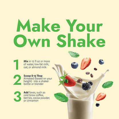 Almased Protein Powder for Weight Loss Kit for Men & Women, Natural Meal Replacement Shake for Weight Loss, Supplement, 24 Grams of Protein Per Serving (Almond Vanilla Flavor, 3 Cans @ 17.6 oz ea + Scoop)