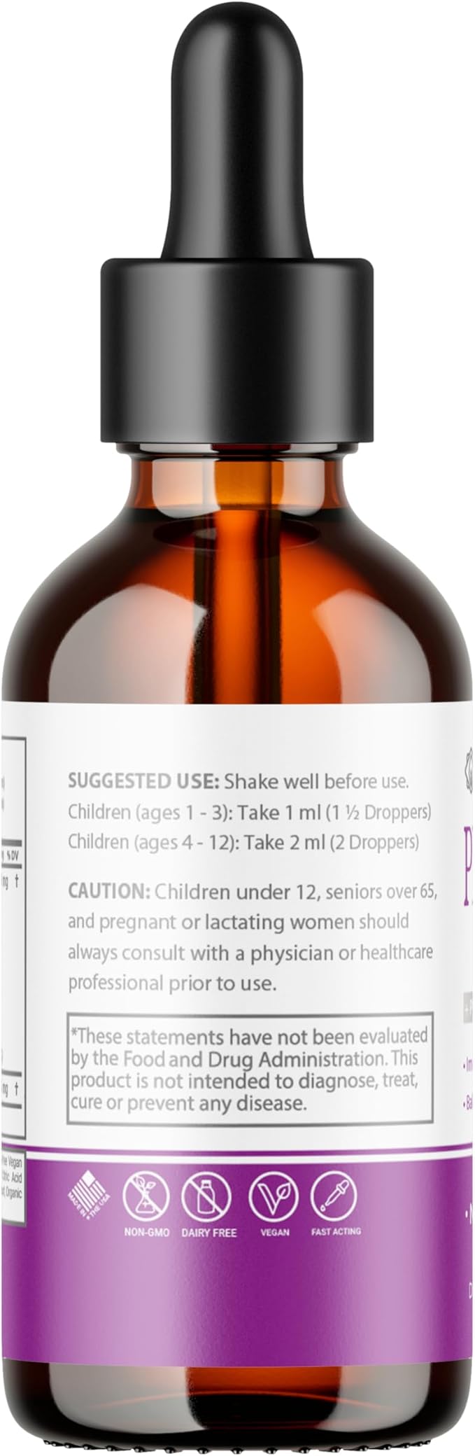 Liquid Probiotics for Kids & Toddlers | + Prebiotic + Ginger Root | Acidophilus Probiotic | Dairy Free | Vegan | Non-GMO | Gluten Free | 30-60 Servings