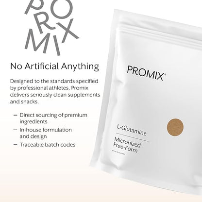 ProMix Nutrition L Glutamine Powder Supplement, Pure micronized Free Form l-glutamine - Muscle Recovery, Digestive Support, Gut Health - Unflavored, 2lb