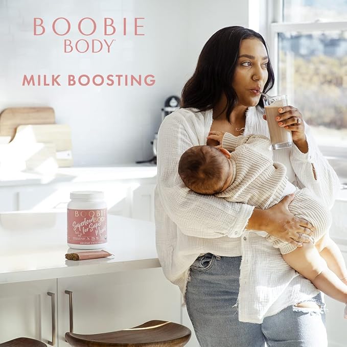 Boobie Body Superfood Protein Shake for Moms, Pregnancy Protein Powder, Lactation Support to Increase Milk Supply, Probiotics, Organic, Diary-Free, Gluten-Free, Vegan - Chocolate Bliss (20 servings)