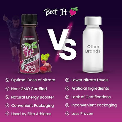BEET IT Sport Pro-Elite Shot, 15 Shots, 400mg Dietary Beet Nitrates, Non-GMO Certified, Nitric Oxide Booster, High Nitrate Beet Juice for Stamina and Recovery
