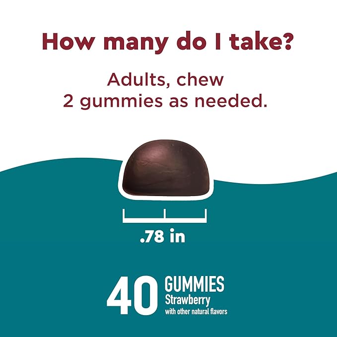 Nature Made Wellblends Stress Relief Gummies, L theanine 200mg to Help Reduce Stress, with GABA 100mg, Same Day Stress Support, 40 Strawberry Flavor Gummies