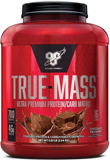 BSN TRUE-MASS Weight Gainer, Muscle Mass Gainer Protein Powder, Chocolate Milkshake, 5.82 Pound