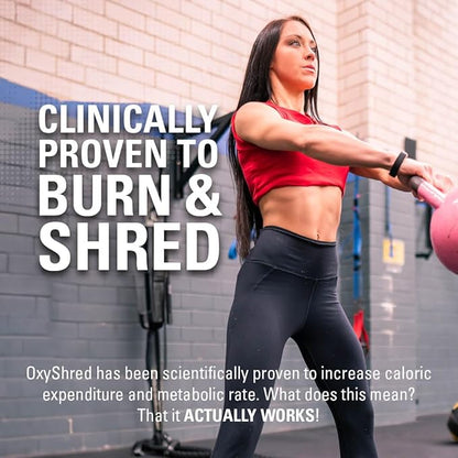 EHP Labs OxyShred Pre Workout Powder - Preworkout Powder with L Glutamine & Acetyl L Carnitine, Energy Boost Drink - Pink Grapefruit, 60 Servings