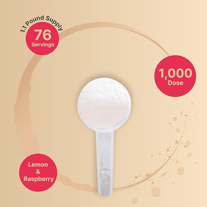 Electrolytes Powder No Sugar, 76 Servings 500g 1.1L | Keto Fast Hydration Powder - 1000mg High Potassium, Minerals & Coconut Water - Raspberry Lemonade Flavor