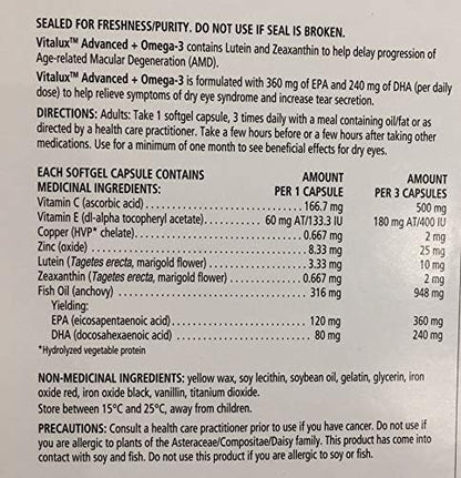 Advanced Plus Omgea-3 Ocular MULTIVITAMIN, 135 Easy-to-Swallow softgel Capsules
