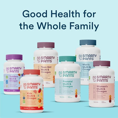SmartyPants Teen Guy Multivitamin Gummies: Omega 3 Fish Oil (EPA/DHA), Vitamin D3, C, Vitamin B12, B6, Vitamin A, K & Zinc, Gluten Free, Three Fruit Flavors, 120 Count (30 Day Supply)