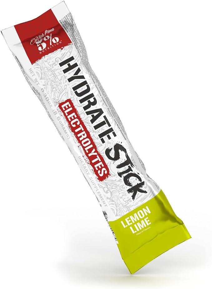 5% Nutrition Hydrate Stick Hydration Packets | Sport Electrolyte Powder Mix Packets with Coconut Water (Lemon Lime) (10 Count)