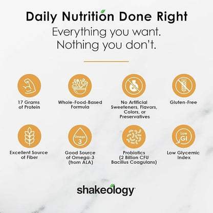 Shakeology 0g Added Sugar Whey Protein Powder Blend - Gluten Free, Superfood Protein Shake with Vitamins and Minerals - Helps Support Healthy Weight Loss, Lean Muscle Support - Chocolate, 30 Servings