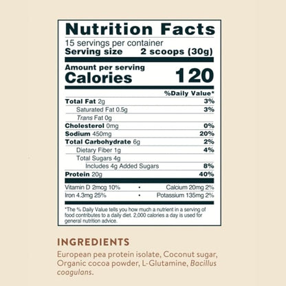 BETHANY'S PANTRY Digestive Support Protein - Probiotics for Digestive Health – Cocoa - Clean Lean Protein - Premium Vegan Pea Protein Powder – Plant Based - 20 Servings, 1lb (Pack of 1)