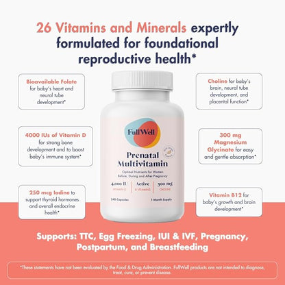 Fertility Trio | Prenatal Vitamin Lemon + DHA & Fertility Booster | Choline, Folate, Omega 3, Ashwagandha, 26+ Vital Nutrients | Dietitian-formulated, Non-GMO, 3rd Party Tested, 30 Servings