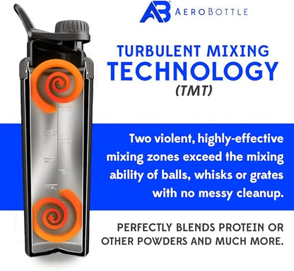 Cryo Shaker Cup, Insulated Stainless Steel Water Bottle and Protein Shaker, Mixes Protein and Pre Workout With Turbulent Mixing Technology, No Blending Ball or Wisk, 26oz, Wintergreen Teal