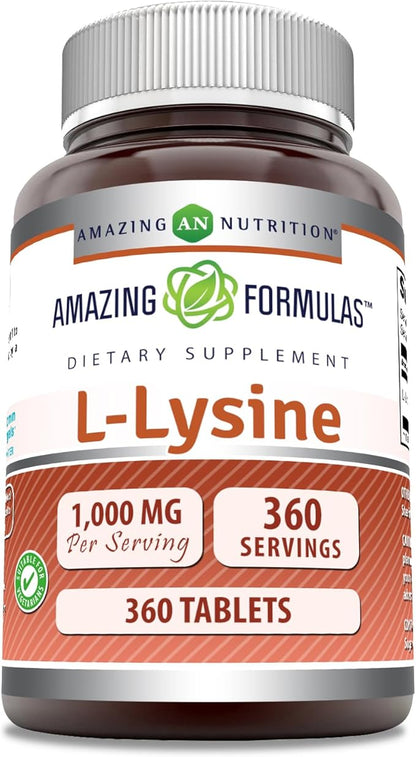 Amazing Formulas L-Lysine 1000 Mg | 360 Tablets | Dietary Supplement