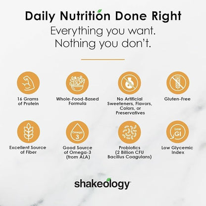Shakeology 0g Added Sugar Vegan Protein Powder - Gluten Free, Superfood Protein Shake - Helps Support Healthy Weight Loss, Lean Muscle Support, Manage Effects of Stress, Vanilla - 30 Servings