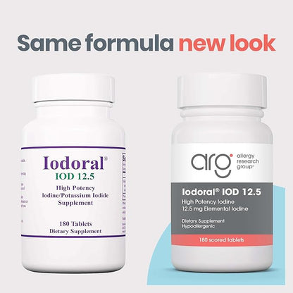 Optimox Iodoral 12.5 mg – Iodine Supplements for Thyroid Support, Potassium Iodide Tablets, Lugol Solution, Daily Vitamins and Minerals, High Potency Iodine Tablets – 180 Tablets 1-Pack