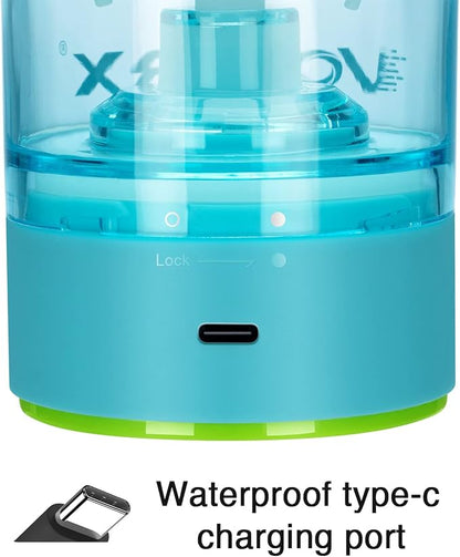 VOLTRX Electric Shaker Bottle - VortexBoost Portable USB C Rechargeable Protein Shake Mixer, Shaker Cups for Protein Shakes and Meal Replacement Shakes, BPA Free, Waterproof, Colored Light Base, 24 oz