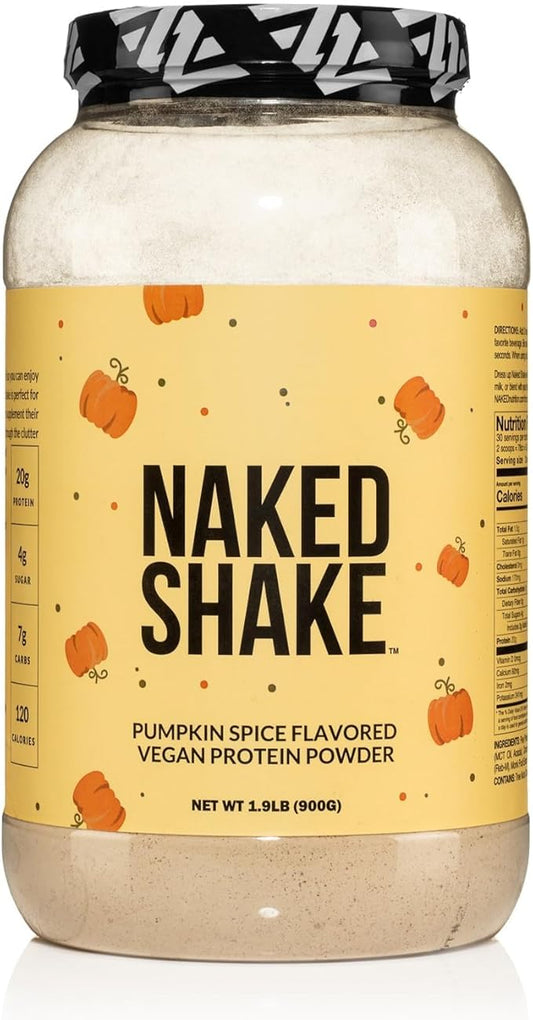Naked Shake - Pumpkin Spice Protein Shake - Flavored Plant Based Protein with Mct Oil - Gluten-Free, Soy-Free, No Gmos Or Artificial Sweeteners - 30 Servings