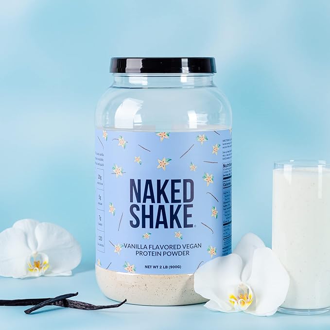 Naked Shake - Vanilla Protein Powder - Plant Based Protein Shake with Mct Oil, Gluten-Free, Soy-Free, No Gmos Or Artificial Sweeteners - 30 Servings