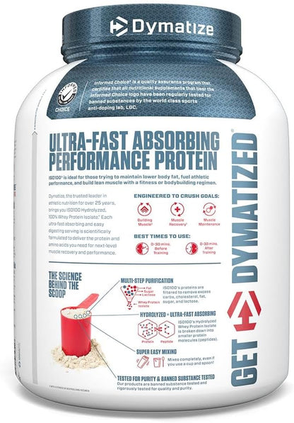 Dymatize Elite 100% Whey Protein Powder, 25g Protein, 5.5g BCAAs & 2.7g L-Leucine, Quick Absorbing & Fast Digesting for Optimal Muscle Recovery, Gourmet Vanilla, 5 Pound, 67 Servings