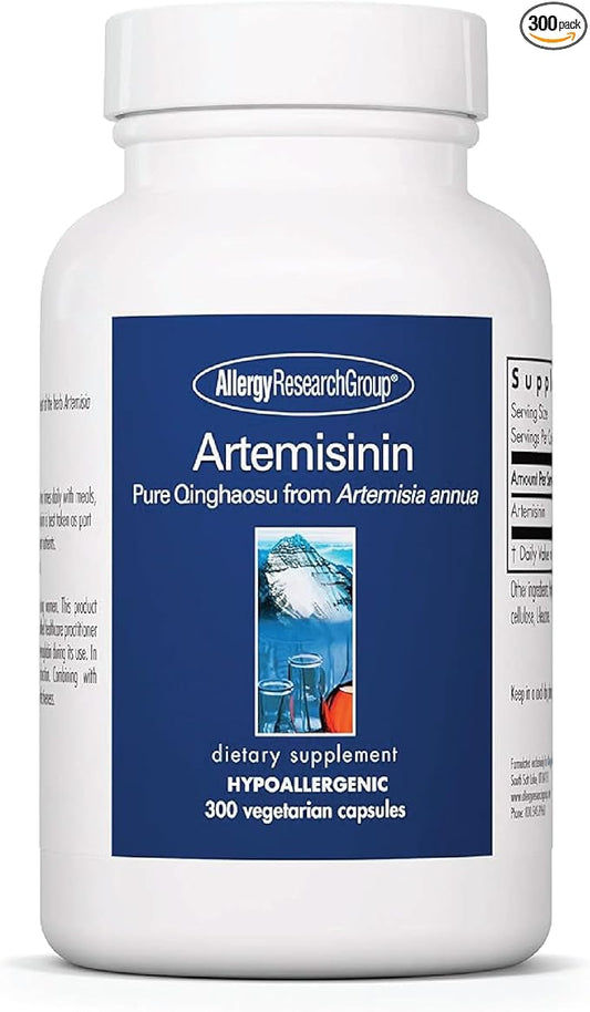 Allergy Research Group Artemisinin Supplement - GI Tract Support, Pure Qinghaosu from Artemisia annua, Thujone-Free, Hypoallergenic, Vegetarian Capsules - 300 Count