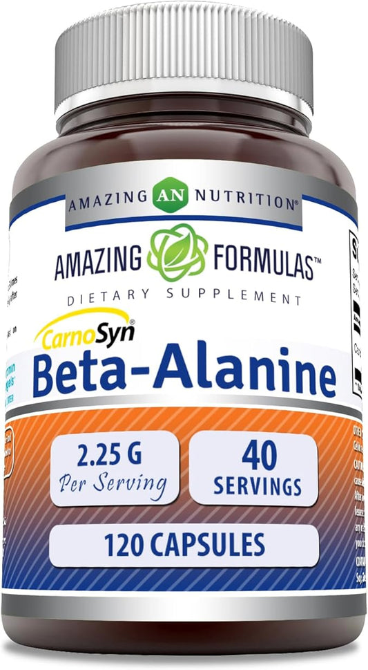 Amazing Formulas Beta Alanine Supplement | 2250 Mg Per Serving | 120 Capsules | Non-GMO | Gluten-Free | Made in USA