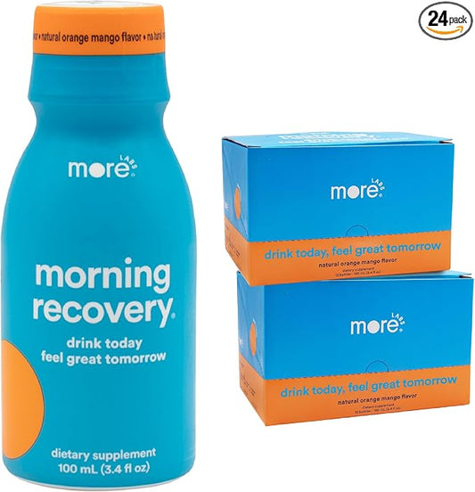 Morning Recovery Electrolyte, Milk Thistle Drink Proprietary Formulation to Hydrate While Drinking for Morning Recovery, Highly Soluble Liquid DHM, Orange Mango, Pack of 24