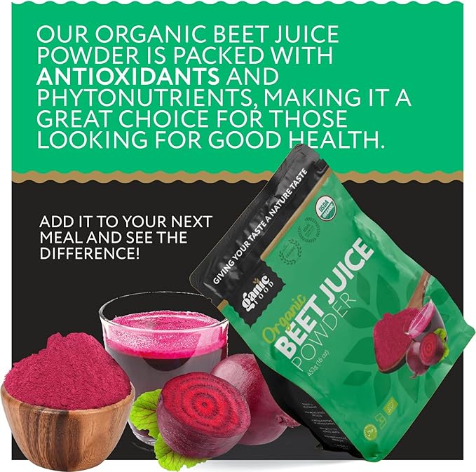 Organic Beet Root Juice Powder, 16 Ounces