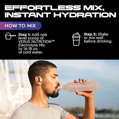 Electrolytes Powder No Sugar- Zero Calorie Hydration Powder | Sugar Free Electrolytes for Fasting, Keto & Vegan | Natural Ingredients Electrolyte Mix for Energy Boost, 60 Servings