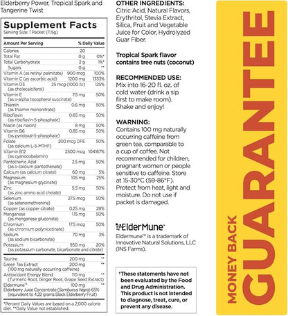 Pureboost Immune Clean Energy Booster, Refreshing Energy Drink Mix and Immunity Supplement with Elderberry, 1,200 mg Vitamin C, Vitamins A + D, and Zinc. Sugar-Free Energy (Combo Pack, 30 Count)