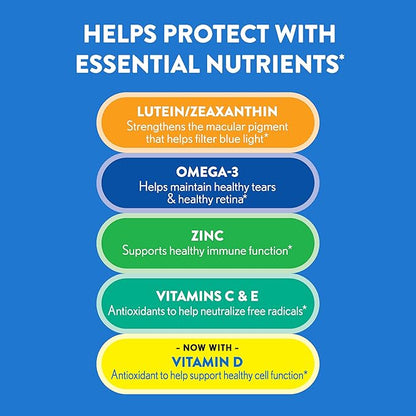 Ocuvite Eye Vitamin & Mineral Supplement, Contains Zinc, Vitamins C, E, Omega 3, Lutein, & Zeaxanthin, 90 Softgels (Packaging May Vary)